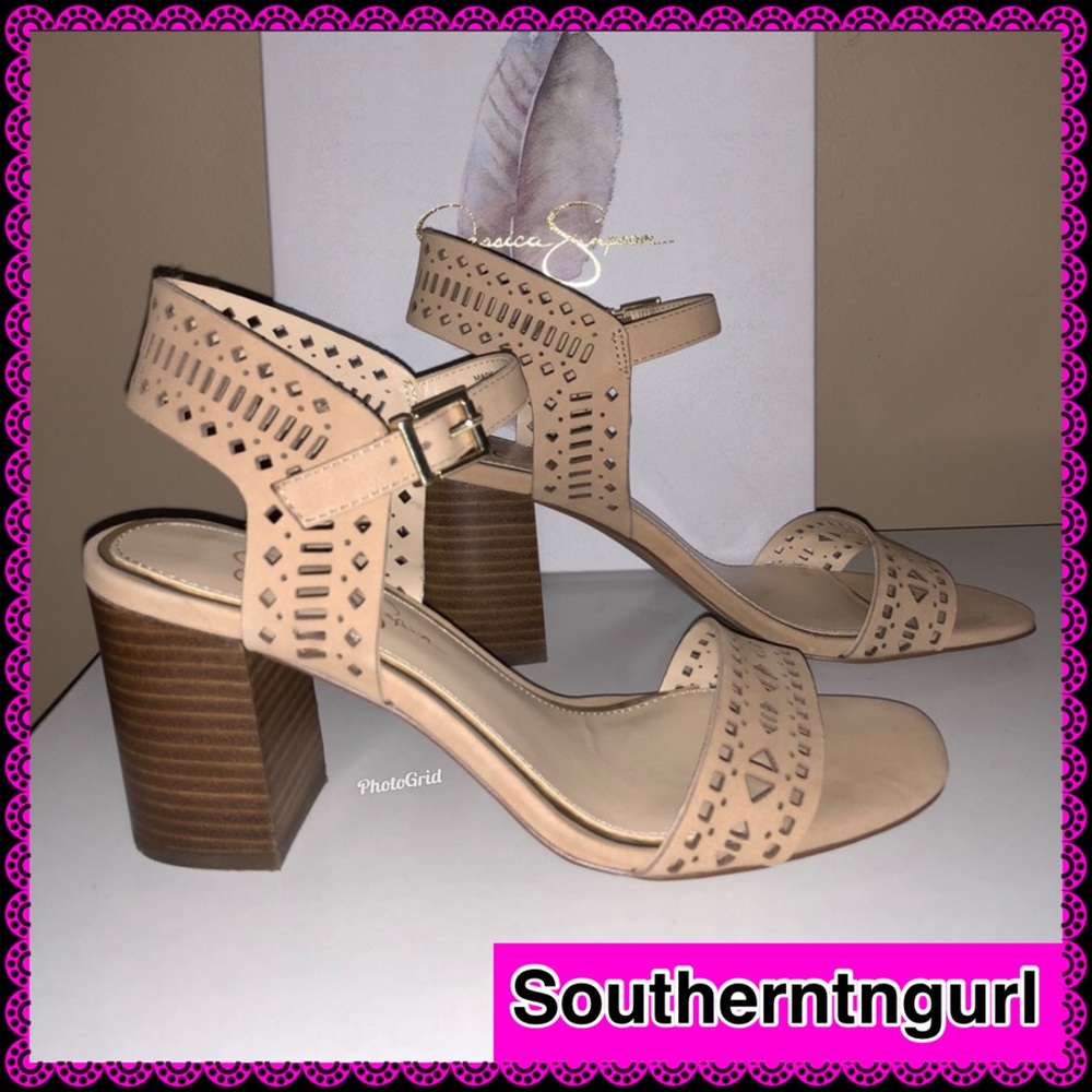 NWT JESSICA SIMPSON Microsuede Block Heels Sandals